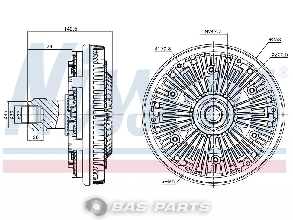 Accouplement visco Nissens 7420832850 Accouplement visco Nissens 7420832850