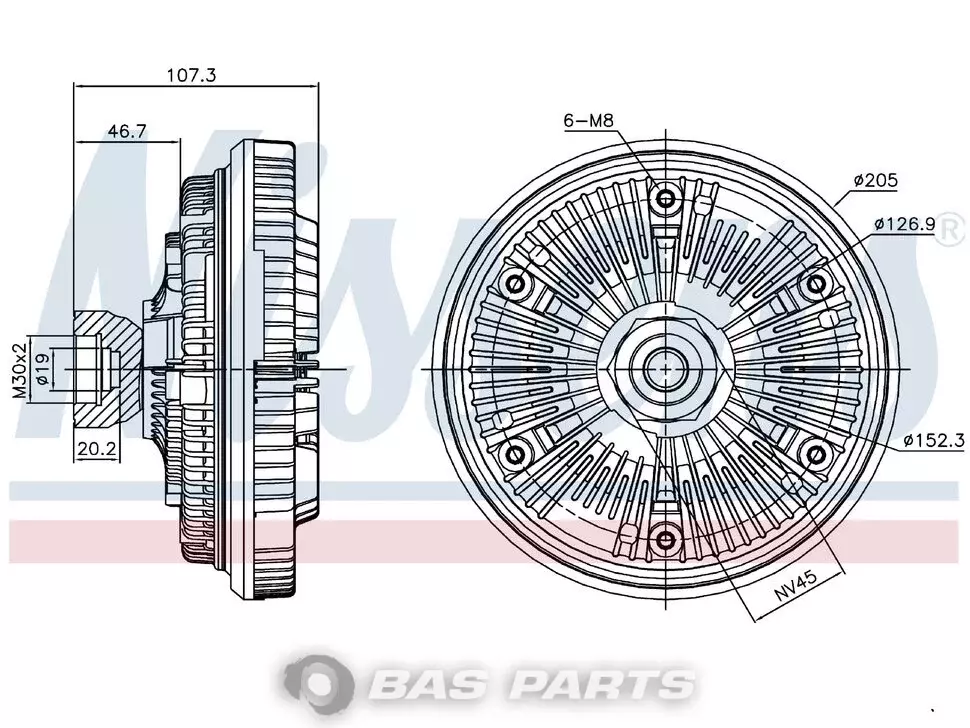 Accouplement visco Nissens 1403247 Accouplement visco Nissens 1403247