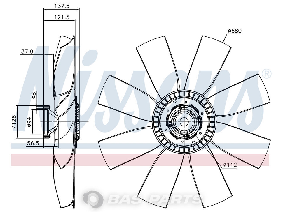 Cooling fan 8112951 8112951, 8118951, 8149395 - BAS Parts