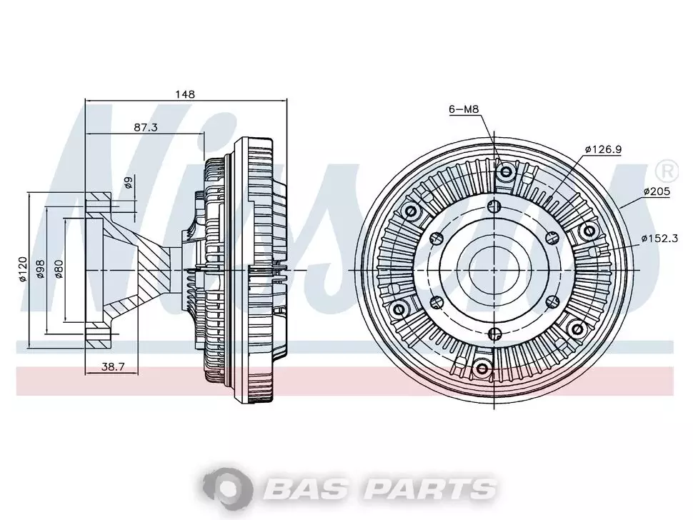 Accouplement visco Nissens 1224883