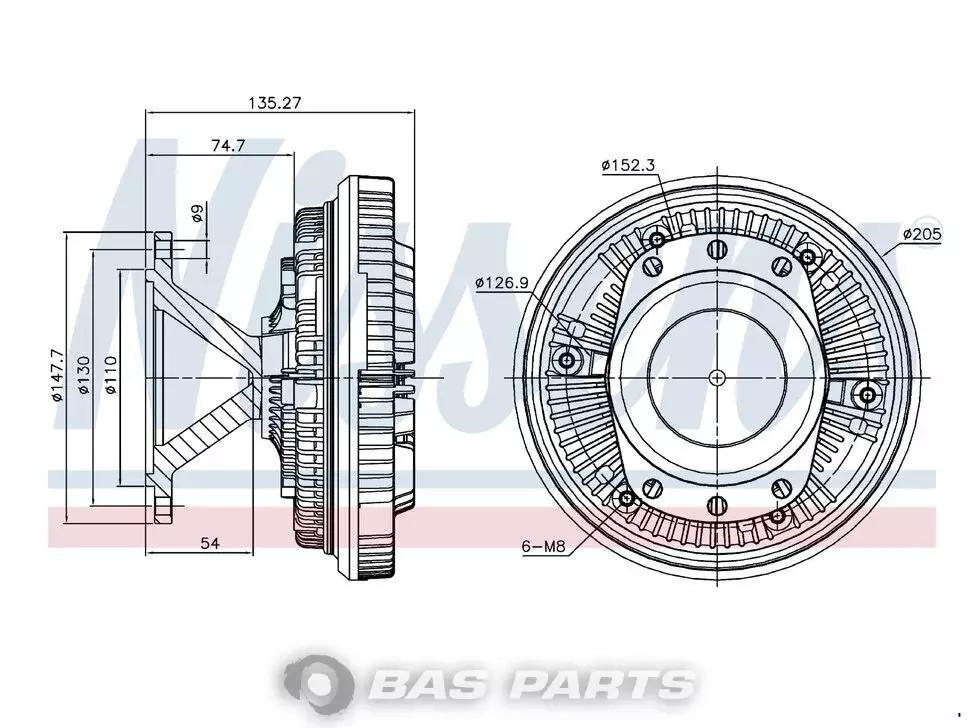 Visco coupling Nissens 1372387