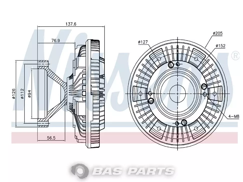 Visco coupling Nissens 1675036