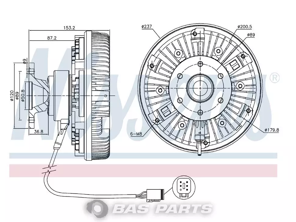 Visco coupling Nissens 5010315994 Visco coupling Nissens 5010315994