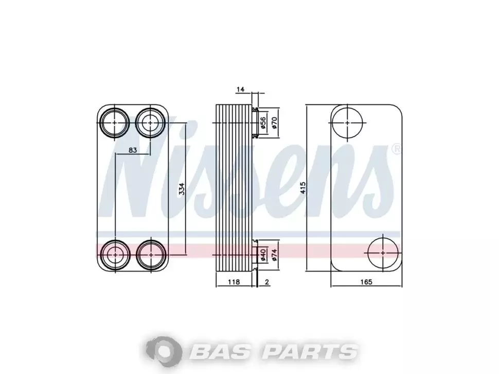Oil cooler Nissens 11033628