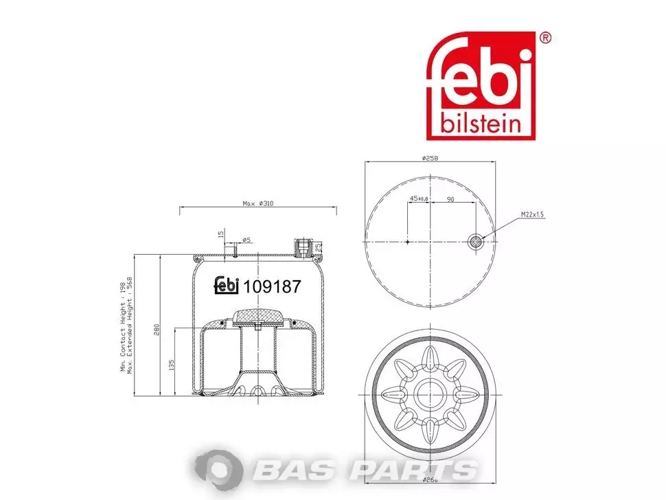 Air spring bellows Febi 9603200421 Air spring bellows Febi 9603200421
