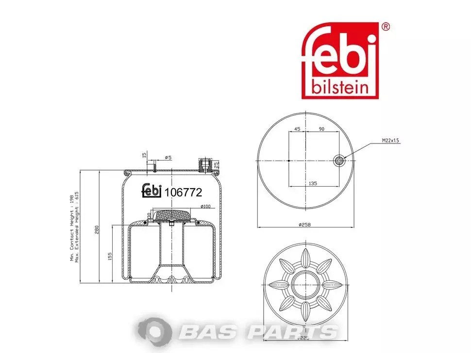 Air spring bellows Febi 9603203457 Air spring bellows Febi 9603203457