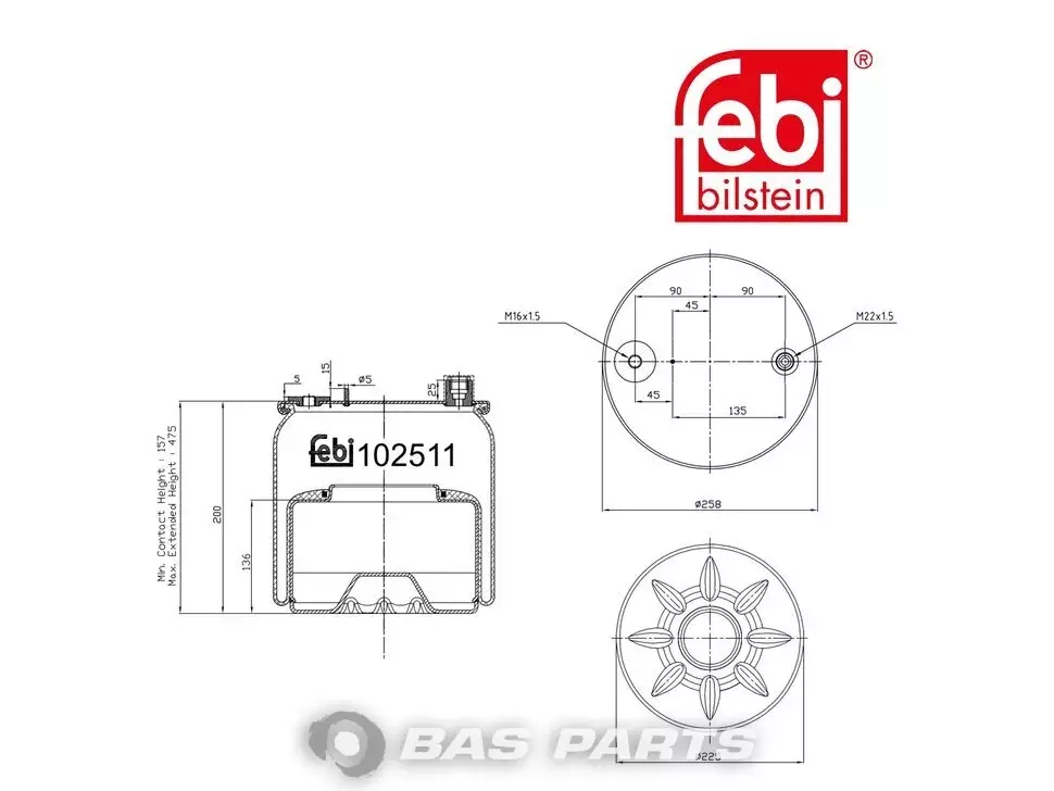 Air spring bellows Febi 9603200121 Air spring bellows Febi 9603200121