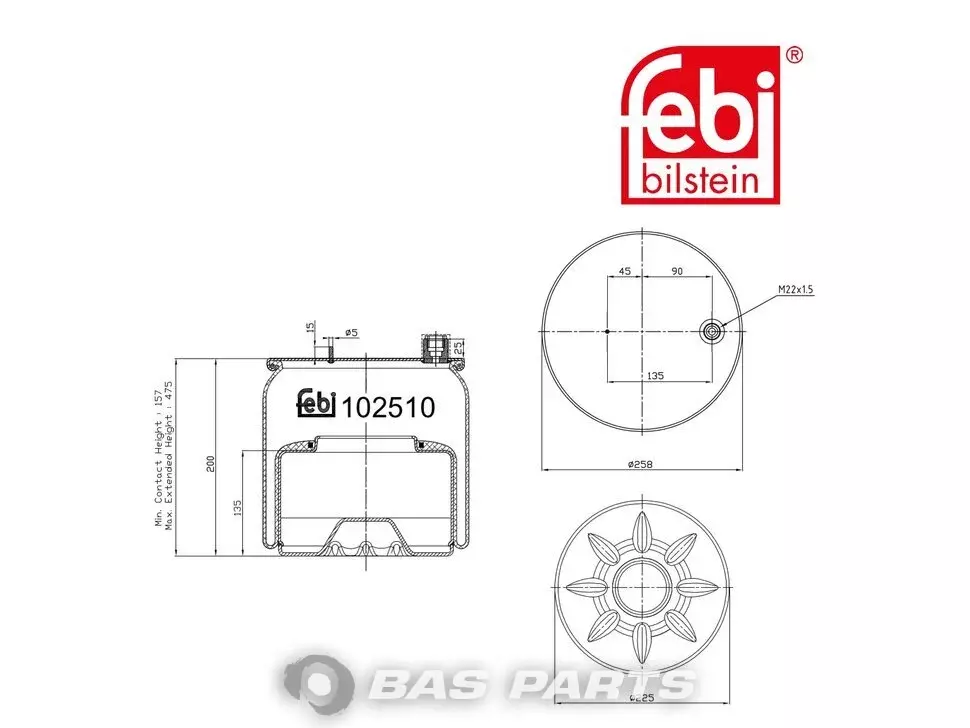 Luftfederbalg Febi 9603200221 Luftfederbalg Febi 9603200221