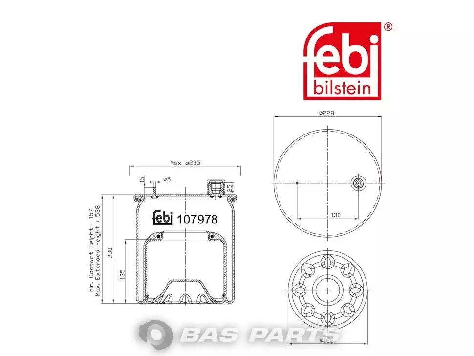 Borraccia pneumatica Febi 9603201257 Borraccia pneumatica Febi 9603201257