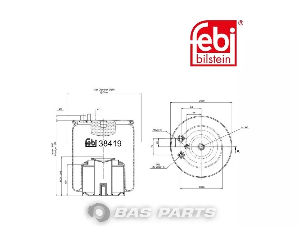 Luftfederbalg Febi 81436006036 Luftfederbalg Febi 81436006036