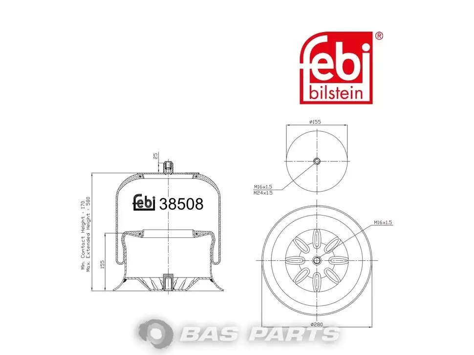 Luftfederbalg Febi 9423204821 Luftfederbalg Febi 9423204821