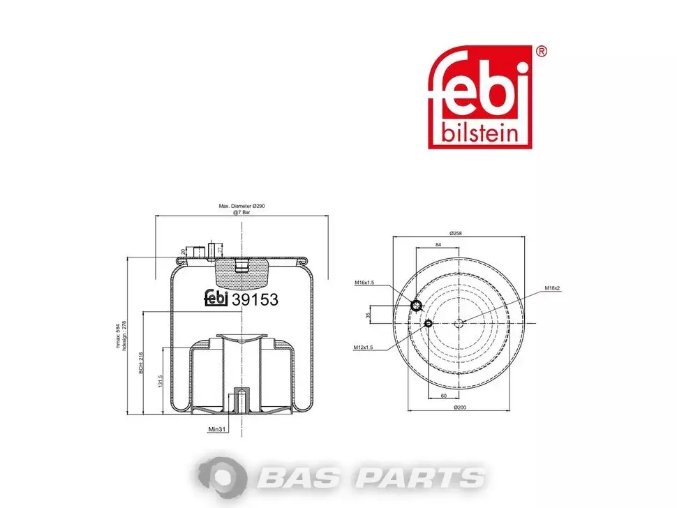 Luftfederbalg Febi 81436006035 Luftfederbalg Febi 81436006035