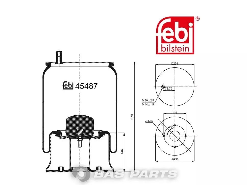Bolsa de ar Febi 9463280401 Bolsa de ar Febi 9463280401