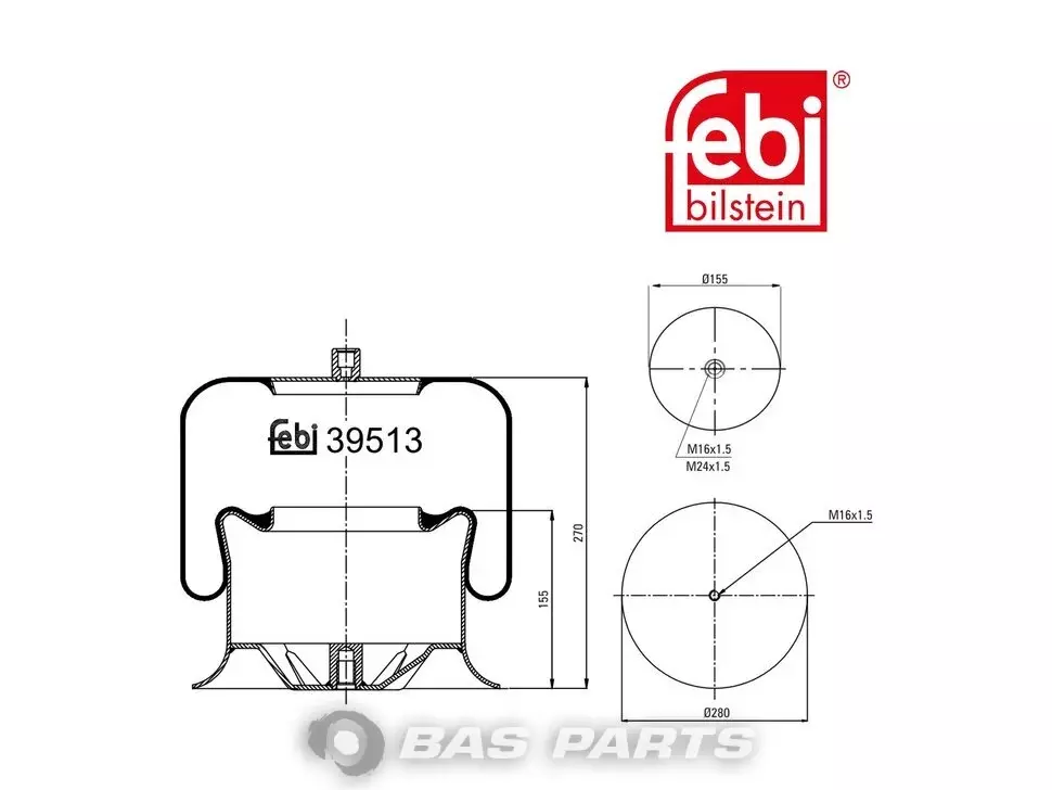 Air spring bellows Febi 9453200017 Air spring bellows Febi 9453200017