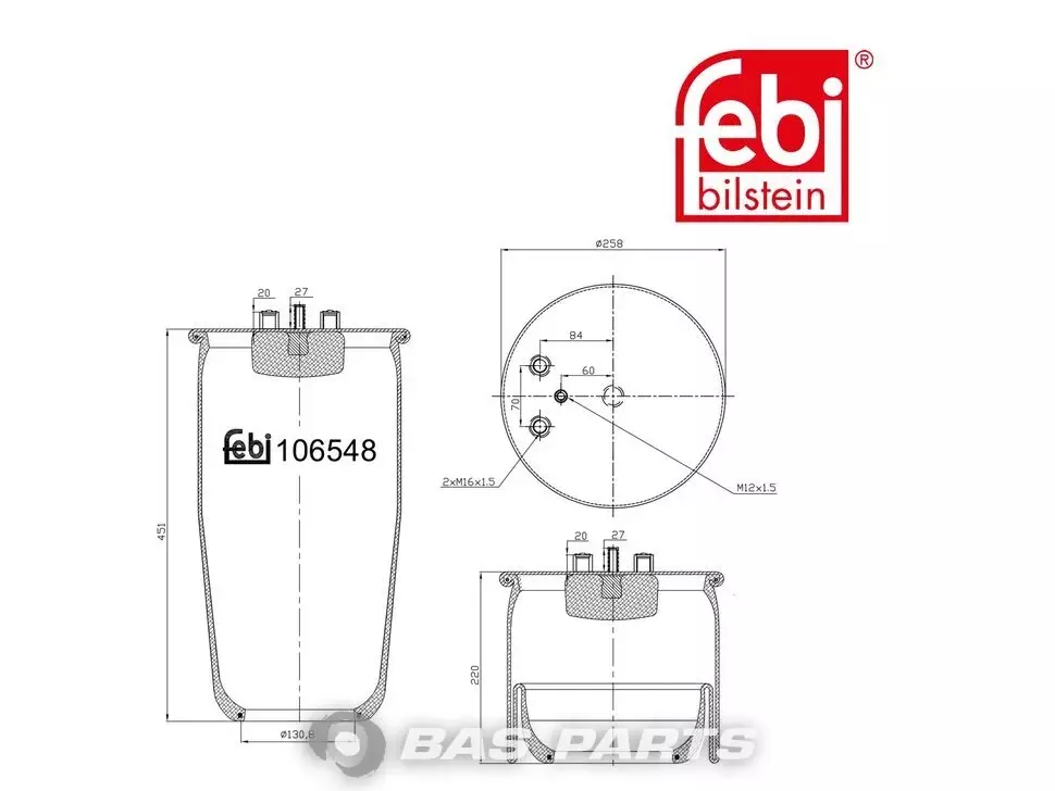 Air spring bellows Febi 81436010167 Air spring bellows Febi 81436010167