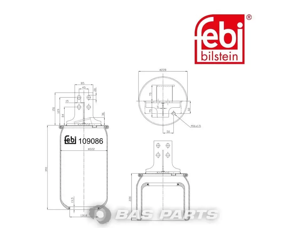 Air spring bellows Febi 0 4255 9768 Air spring bellows Febi 0 4255 9768