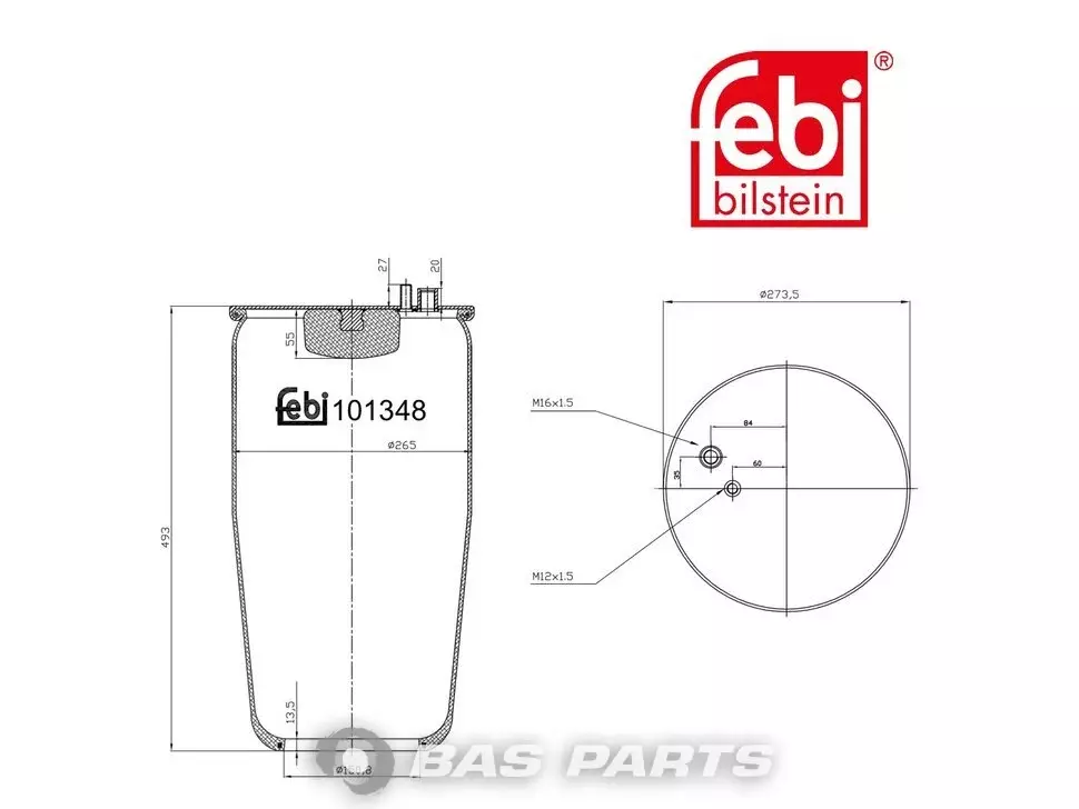 Air spring bellows Febi 81436010158 Air spring bellows Febi 81436010158