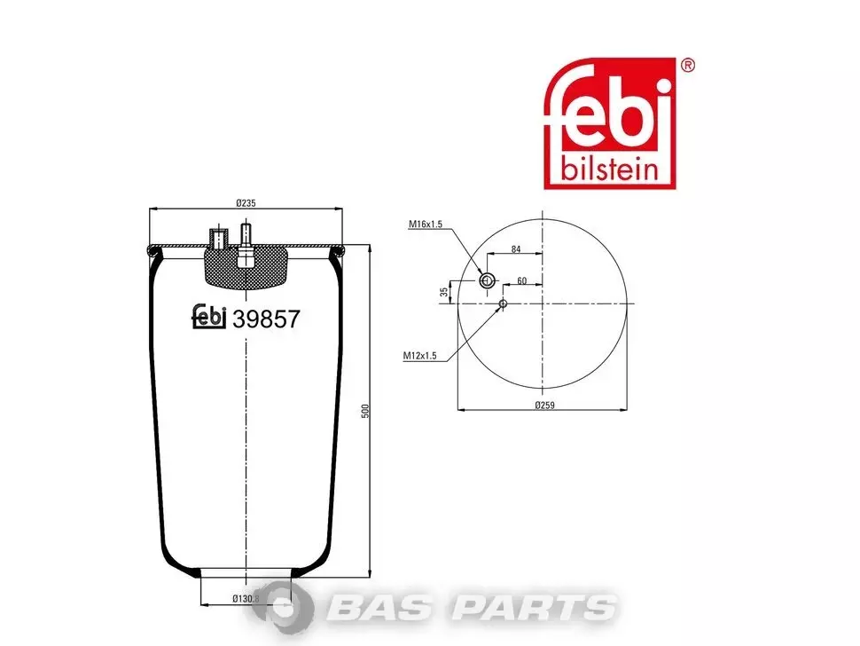Air spring bellows Febi 81436010160 Air spring bellows Febi 81436010160