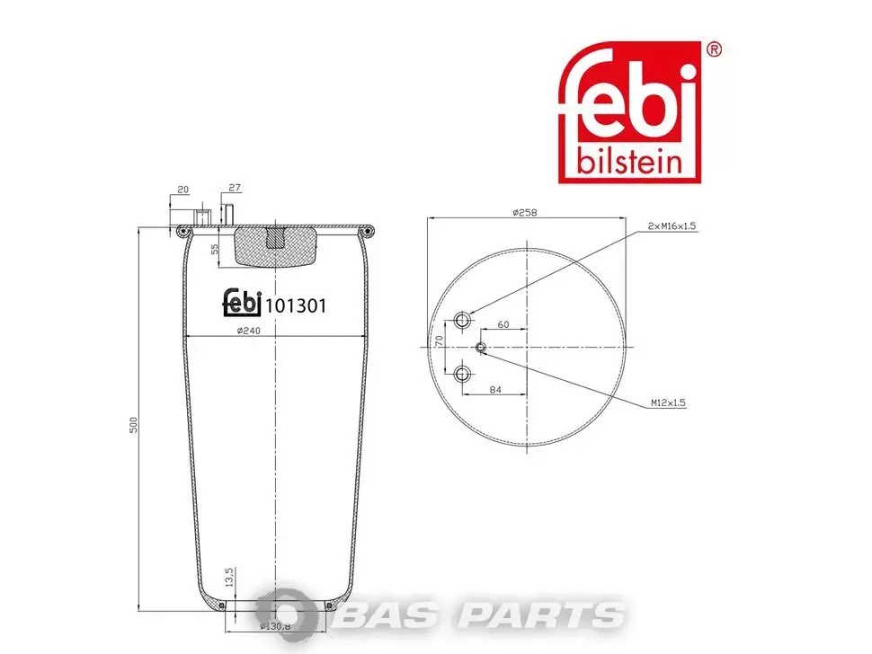 Air spring bellows Febi 81436006041 Air spring bellows Febi 81436006041