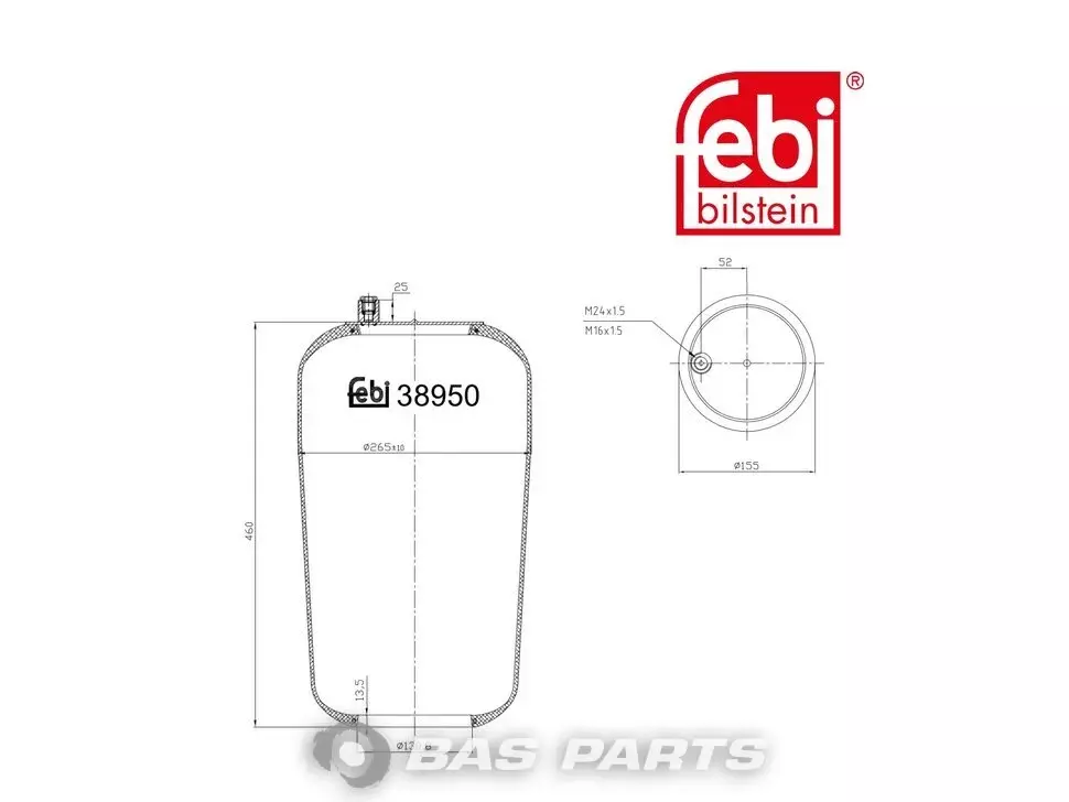 Air spring bellows Febi 9743280001 Air spring bellows Febi 9743280001