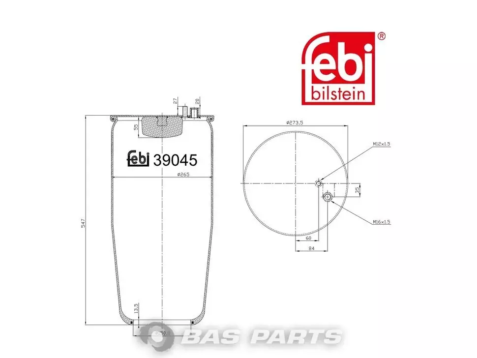 Air spring bellows Febi 81436006039 Air spring bellows Febi 81436006039