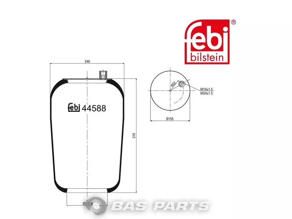 Air spring bellows Febi 9423280601 Air spring bellows Febi 9423280601