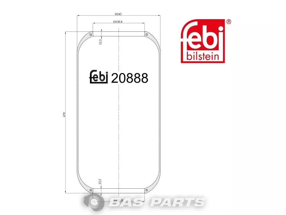 Luftfederbalg Febi 81436010162 Luftfederbalg Febi 81436010162