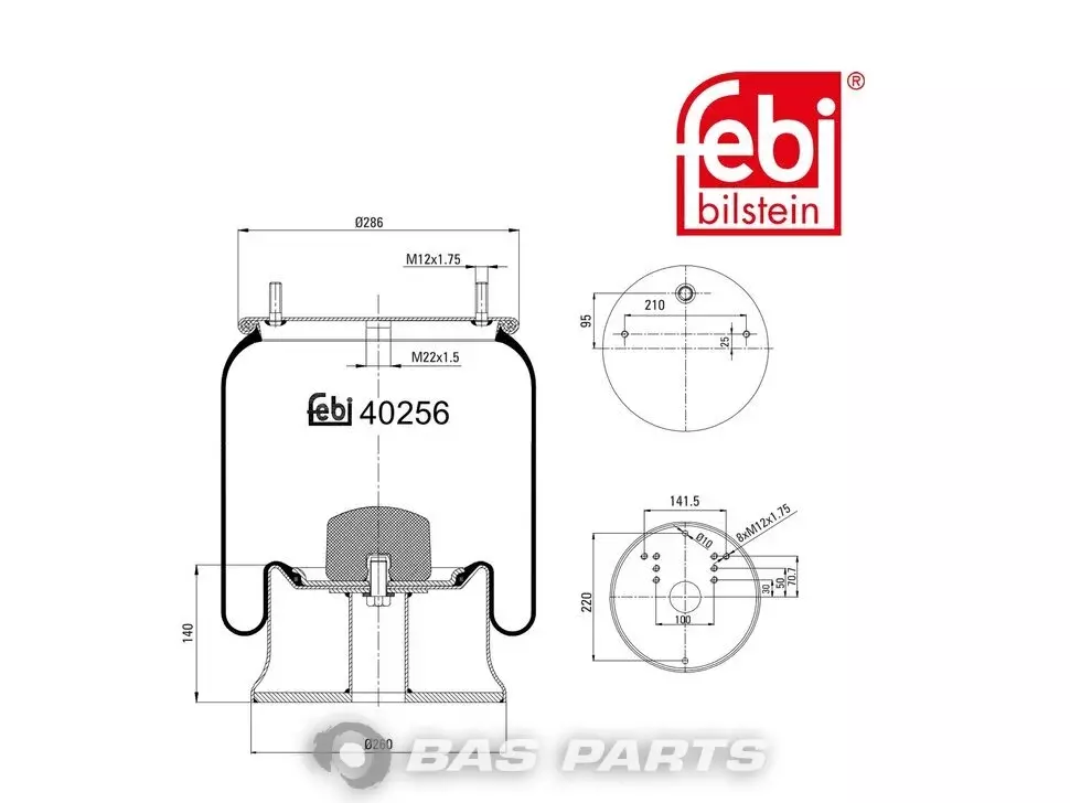 Air spring bellows Febi 9463281901 Air spring bellows Febi 9463281901