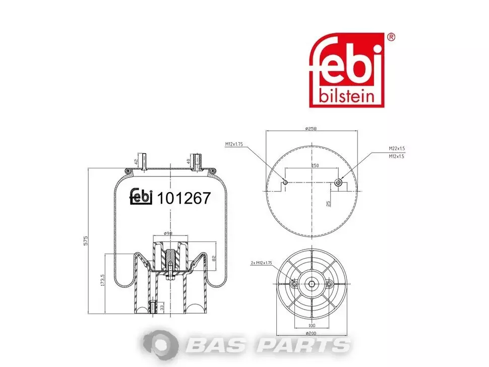 Air spring bellows Febi 9463282501 Air spring bellows Febi 9463282501