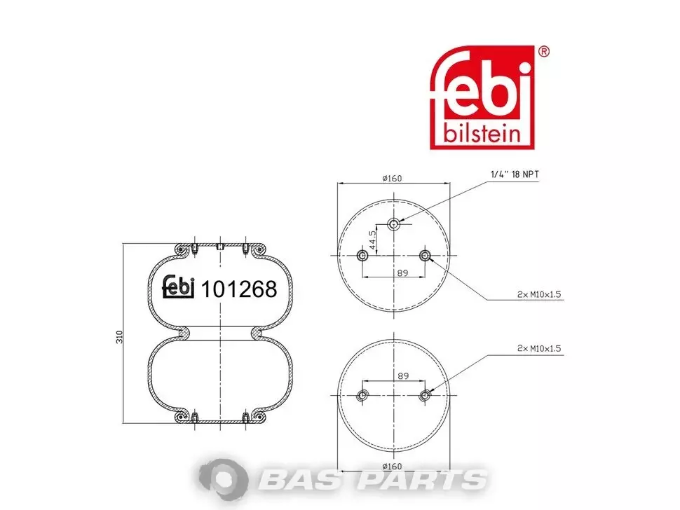 Air spring bellows Febi 9463282101 Air spring bellows Febi 9463282101
