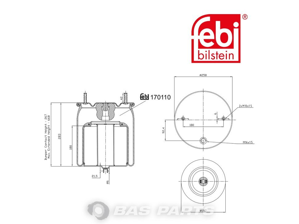 Air Bellows 20554763 20554763, 1629779, 1075364 - BAS Parts
