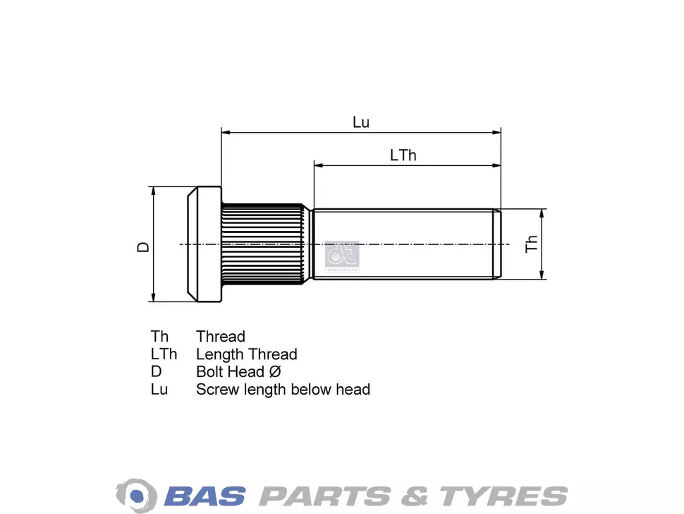 Wheel bolt DT Spare Parts