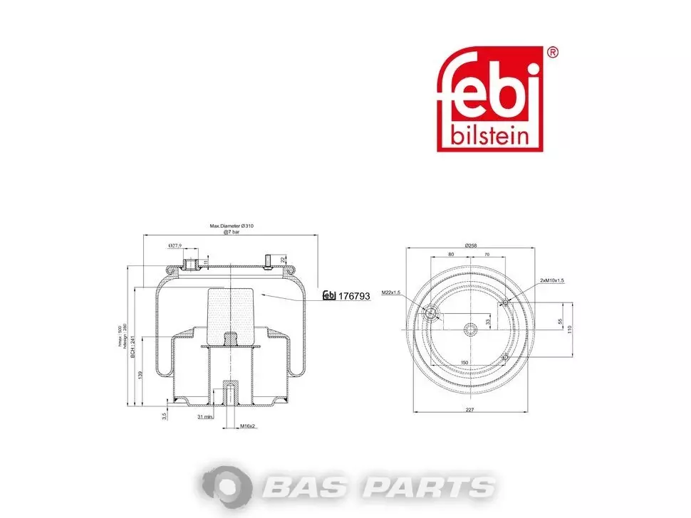 Air spring bellows Febi 1932 936