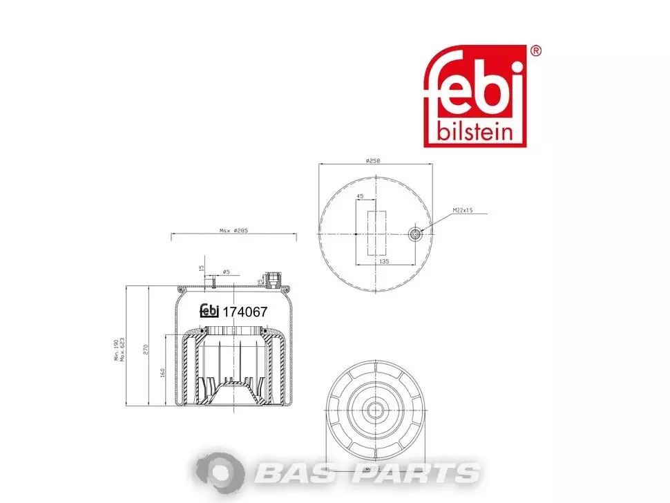 Air spring bellows Febi 9603201757 Air spring bellows Febi 9603201757
