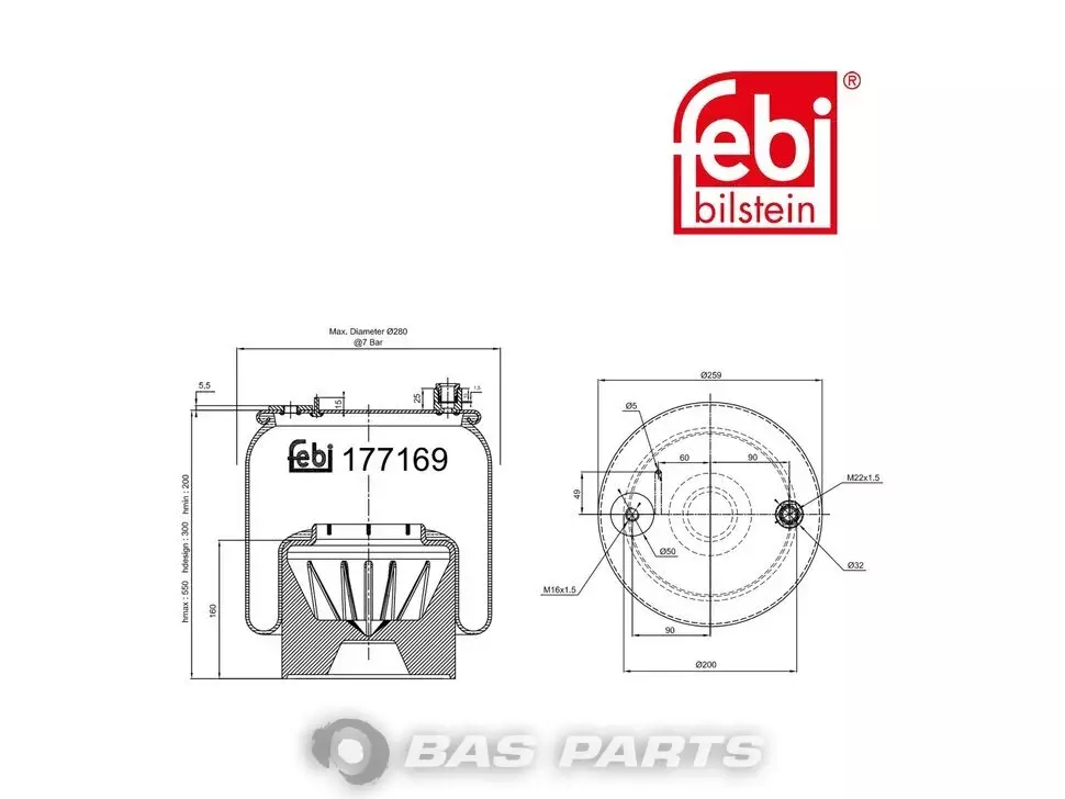 Luftfederbalg Febi 9613203721
