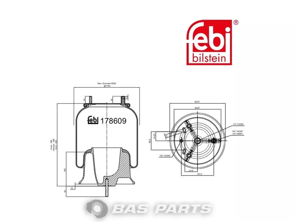 Air spring bellows Febi 85101151