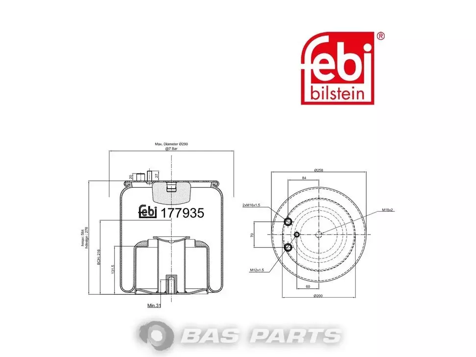 Luftfederbalg Febi 81436006041 Luftfederbalg Febi 81436006041
