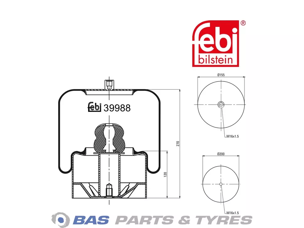 Bolsa de ar Febi 6293200025 Bolsa de ar Febi 6293200025