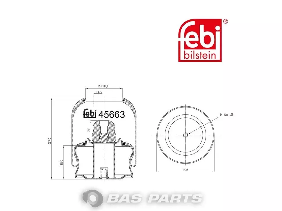 Bolsa de ar Febi 6283200825 Bolsa de ar Febi 6283200825