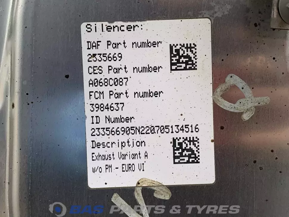 Silencieux DAF 2327462 Silencieux DAF 2327462