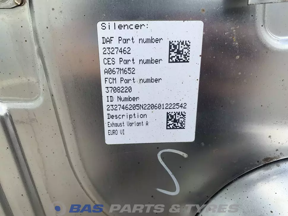 Prigušivač ispuha DAF 2327462 Prigušivač ispuha DAF 2327462