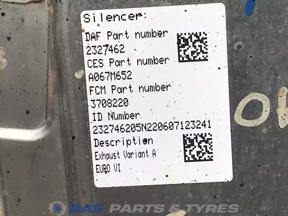 Silencieux DAF 2327462 Silencieux DAF 2327462