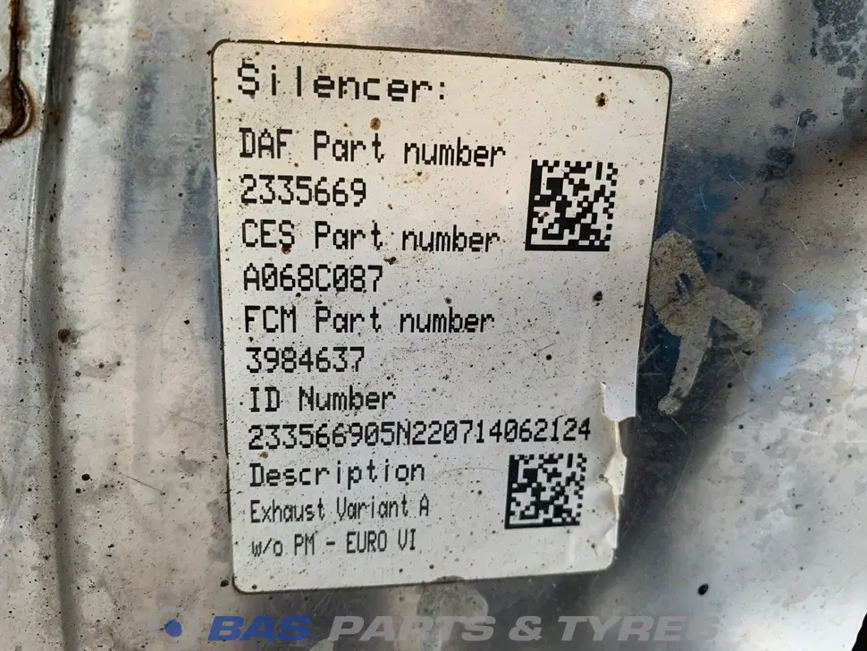 Silenziatore DAF 2327462 Silenziatore DAF 2327462