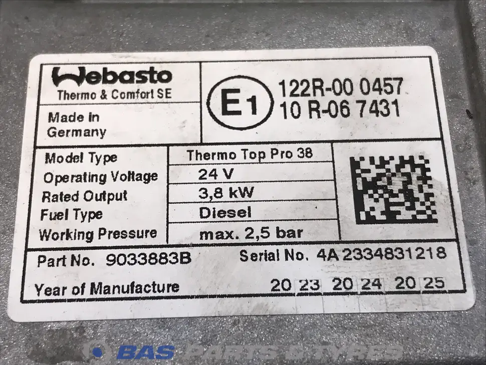 Webasto Thermo Top Pro 38 Parking grijač 2289937 Webasto Thermo Top Pro 38 Parking grijač 2289937