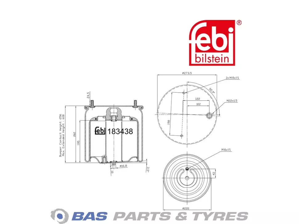 Air spring bellows Febi 1914 444