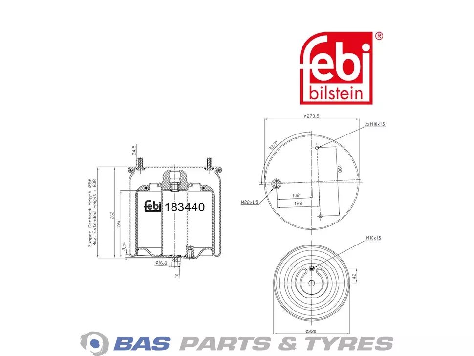 Air spring bellows Febi 1882 447