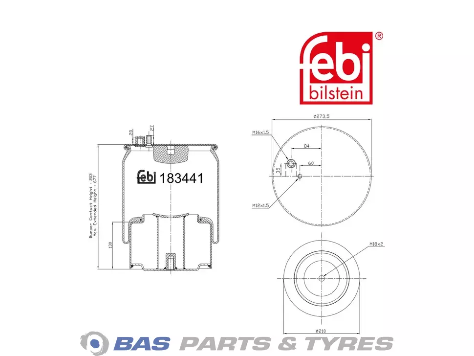 Air spring bellows Febi 81436006039 Air spring bellows Febi 81436006039