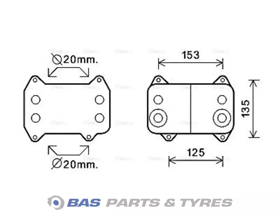Engine oil cooler AVA Cooling 1387035