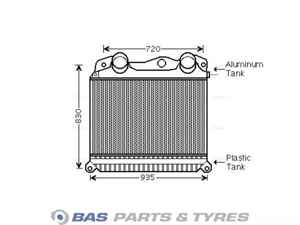 Intercooler AVA Cooling 81061300199