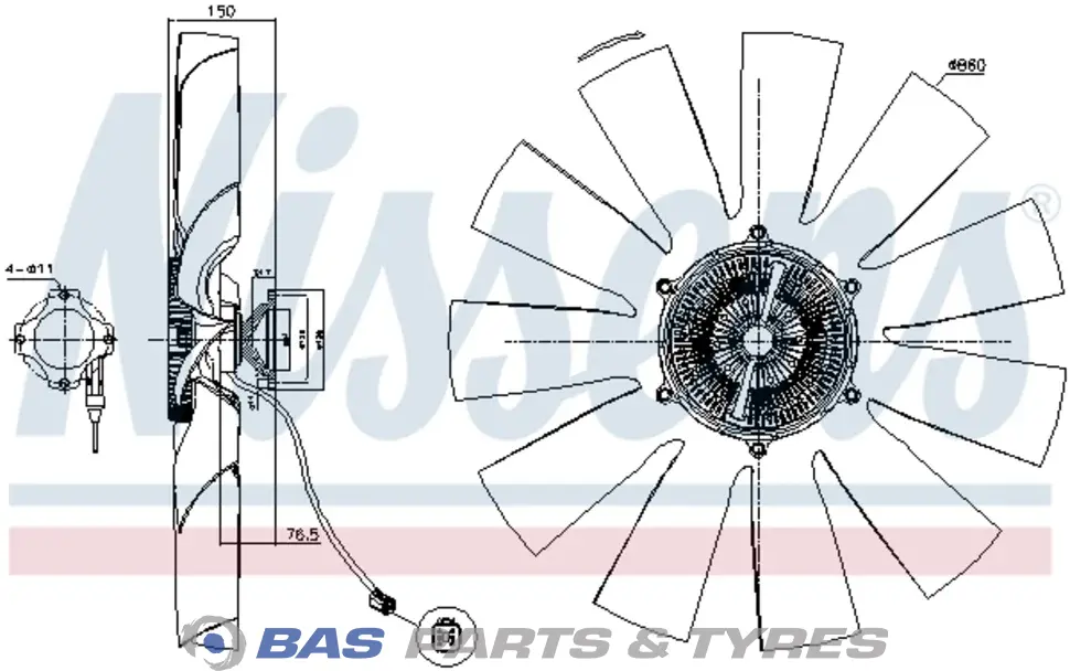 Accouplement visco Nissens 2437783 Accouplement visco Nissens 2437783
